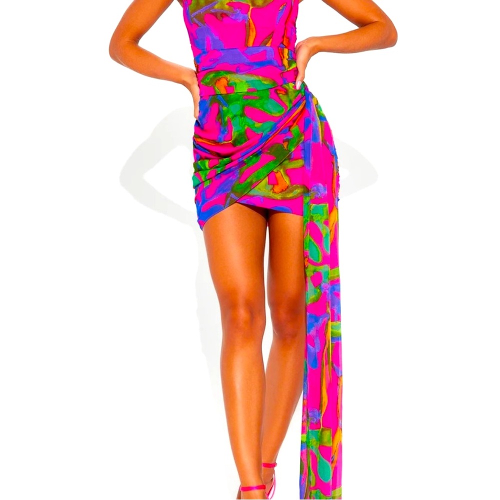 Fashion Nova Vibrant Multicolor Mini Dress - Picture 11 of 16